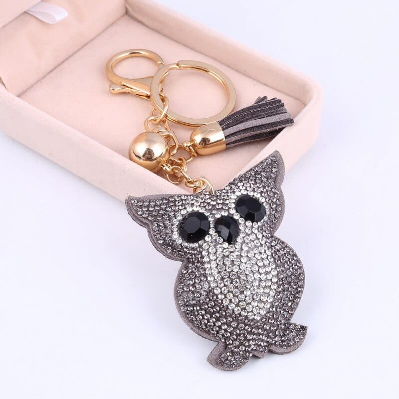 heart shaped crystal keychain, view 3 - MRSLM
