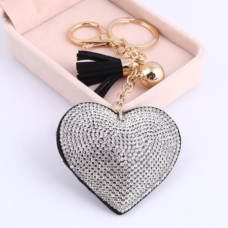 heart shaped crystal keychain, view 7 - MRSLM