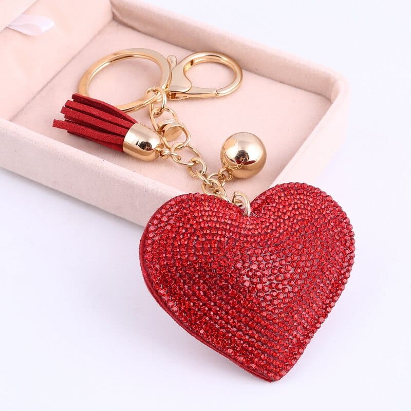 heart shaped crystal keychain, view 10 - MRSLM