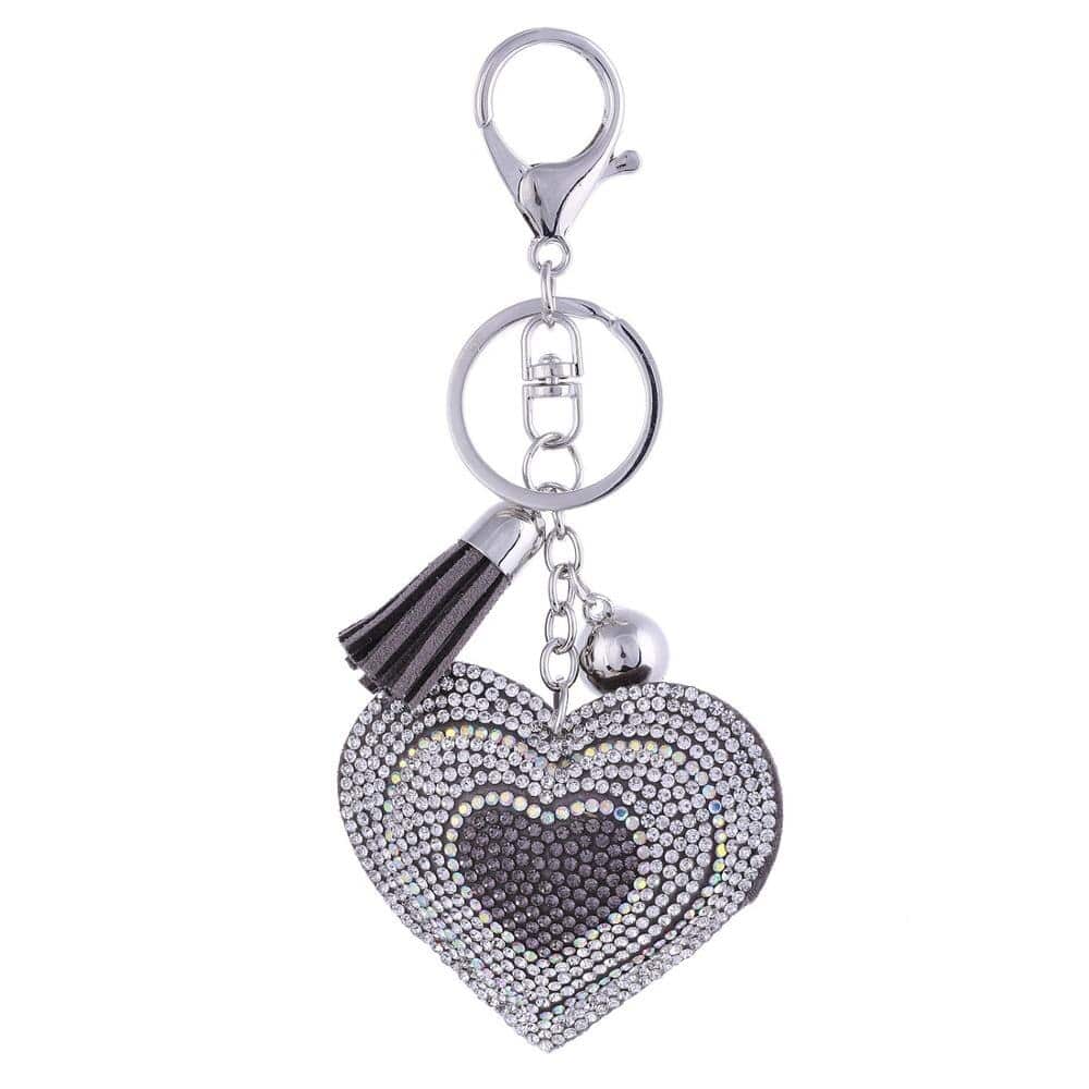 Heart Shaped Keychain with Crystals