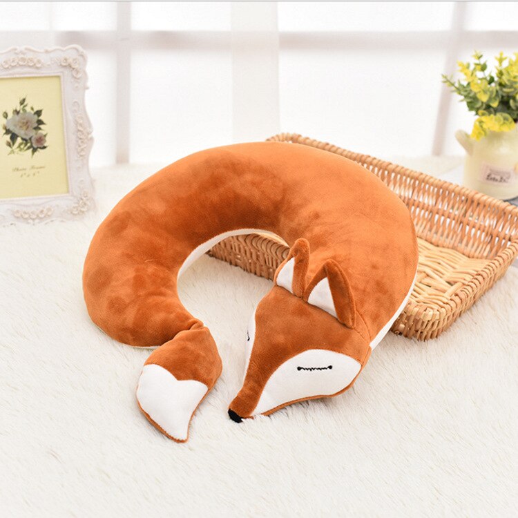 Fox shaped plush travel pillow, view 7 - MRSLM