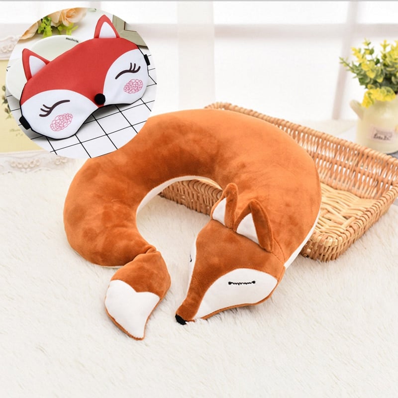 Fox shaped plush travel pillow, view 8 - MRSLM