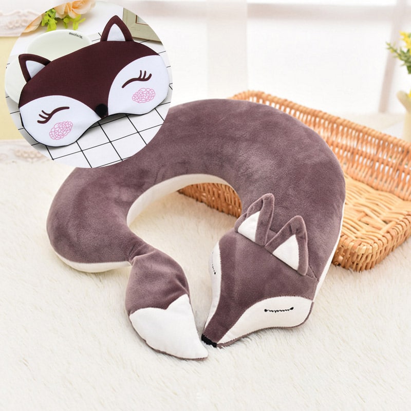 Fox shaped plush travel pillow, view 15 - MRSLM