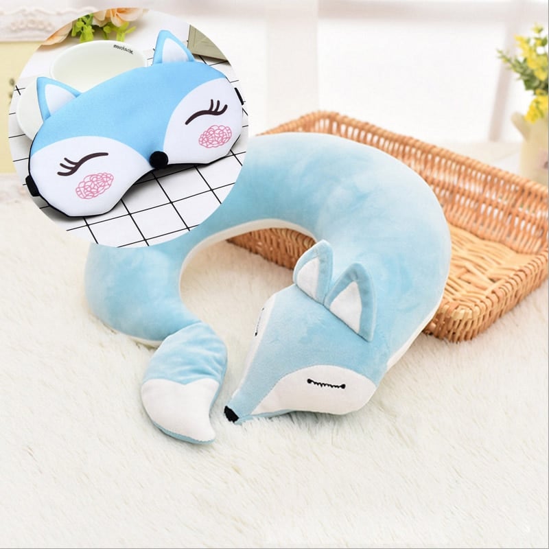 Fox shaped plush travel pillow, view 17 - MRSLM