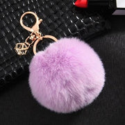 rabbit fur ball keychain, view 7 - MRSLM