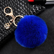rabbit fur ball keychain, view 9 - MRSLM
