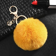 rabbit fur ball keychain, view 12 - MRSLM