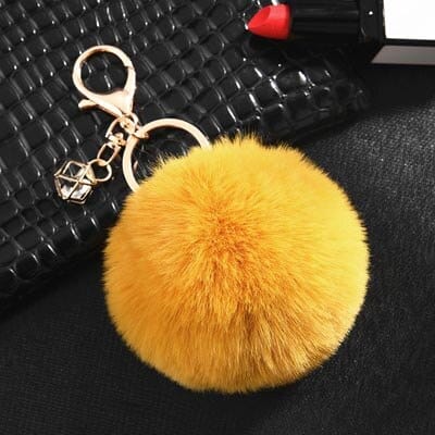 rabbit fur ball keychain, view 12 - MRSLM