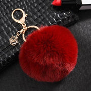 rabbit fur ball keychain, view 13 - MRSLM