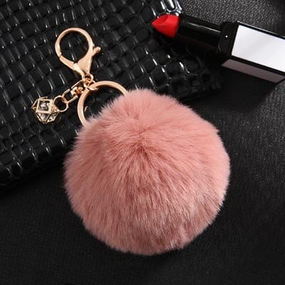 rabbit fur ball keychain, view 19 - MRSLM