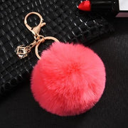 rabbit fur ball keychain, view 22 - MRSLM