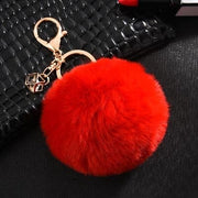 rabbit fur ball keychain, view 23 - MRSLM