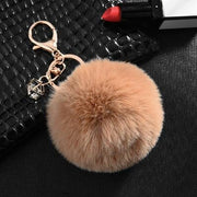 rabbit fur ball keychain, view 24 - MRSLM