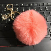rabbit fur ball keychain, view 28 - MRSLM