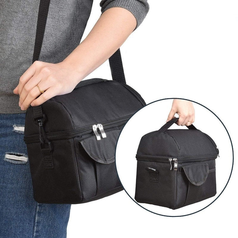 solid color insulated lunch bag with pockets, view 13 - MRSLM