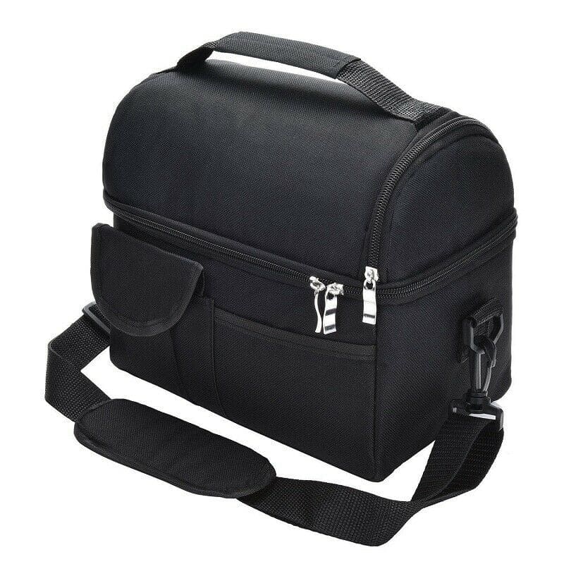 solid color insulated lunch bag with pockets, view 9 - MRSLM