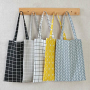 geometric print linen tote bag - MRSLM