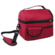 solid color insulated lunch bag with pockets, view 3 - MRSLM