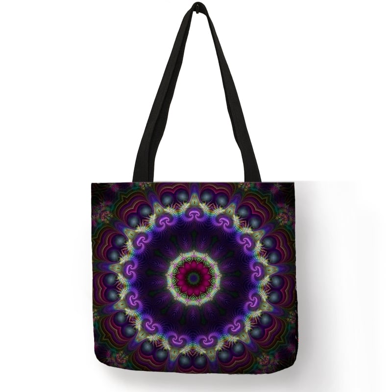 mandala linen shoulder bag, view 16 - MRSLM