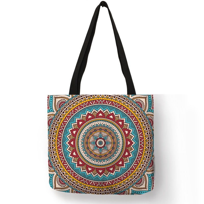 mandala linen shoulder bag, view 17 - MRSLM
