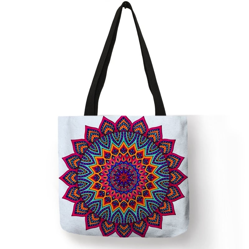 mandala linen shoulder bag, view 13 - MRSLM