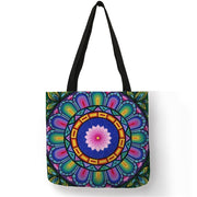 mandala linen shoulder bag, view 3 - MRSLM