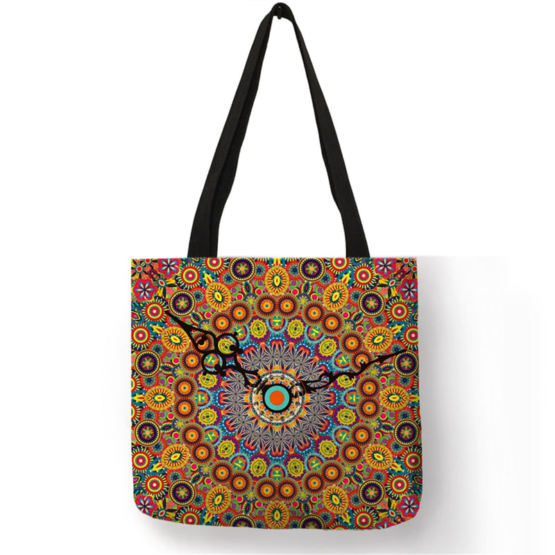 mandala linen shoulder bag, view 8 - MRSLM