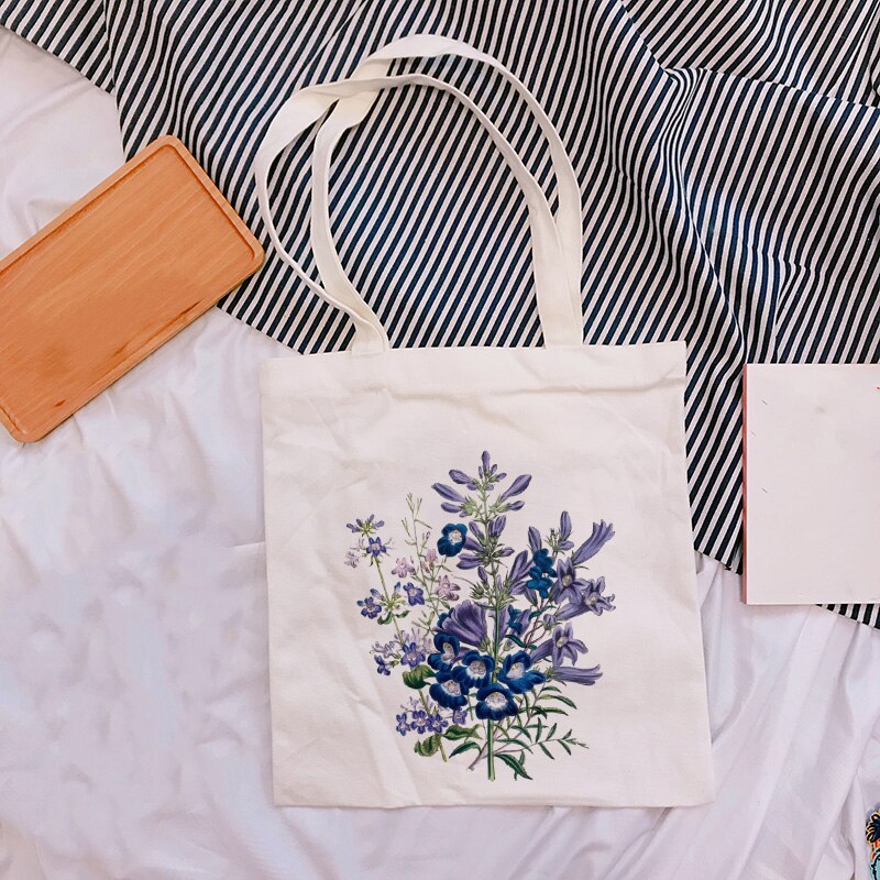 field flowers shopping bag, view 3 - MRSLM