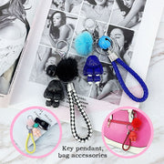 cute rabbit fluffy keychain, view 13 - MRSLM
