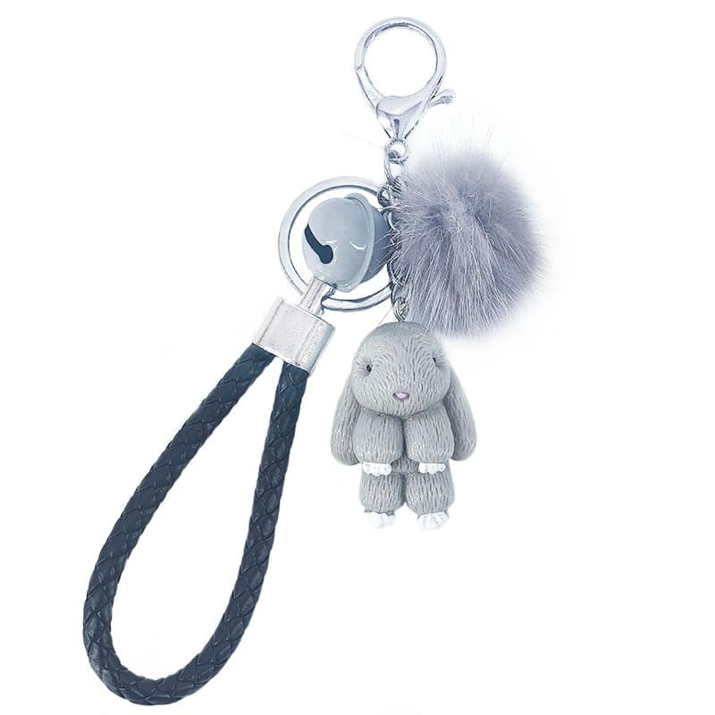 cute rabbit fluffy keychain - MRSLM