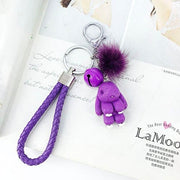cute rabbit fluffy keychain, view 7 - MRSLM