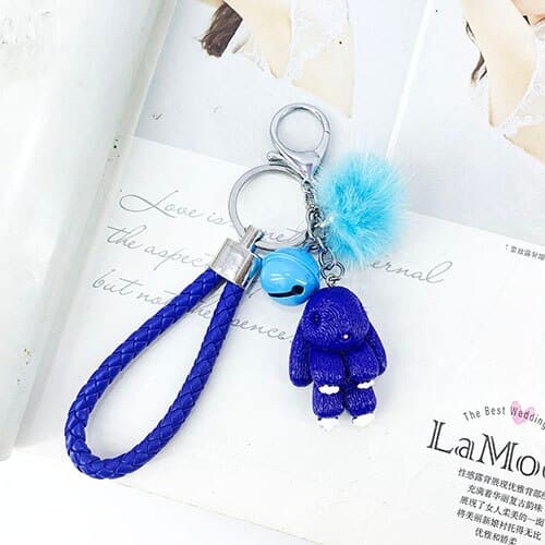 cute rabbit fluffy keychain, view 11 - MRSLM