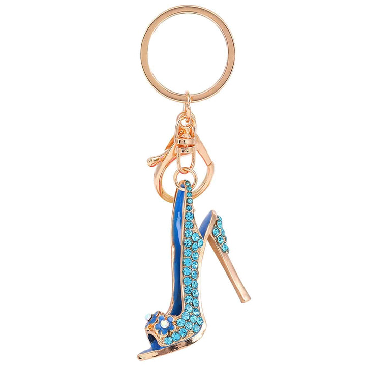 Crystal High Heel Shoe Shaped Metal Keychain