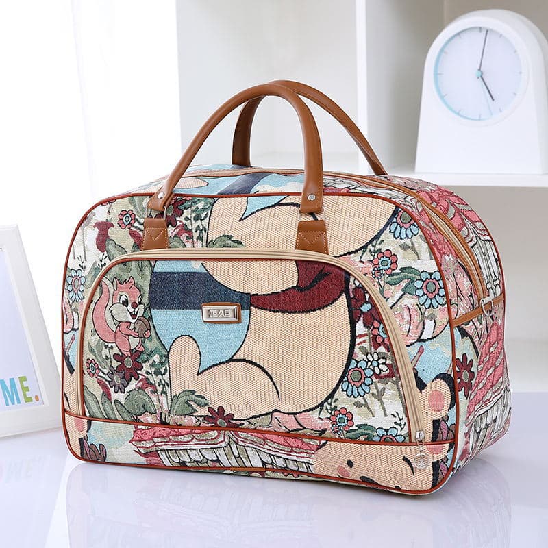striped PU leather travel bag, view 14 - MRSLM