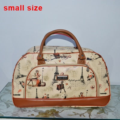 striped PU leather travel bag, view 2 - MRSLM