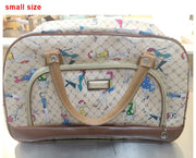 striped PU leather travel bag, view 3 - MRSLM