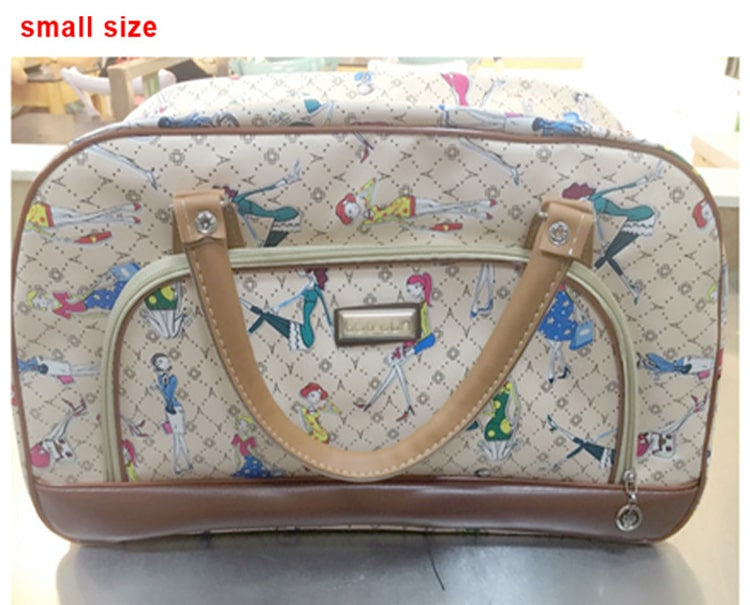 striped PU leather travel bag, view 3 - MRSLM
