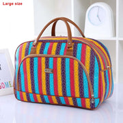 striped PU leather travel bag, view 7 - MRSLM