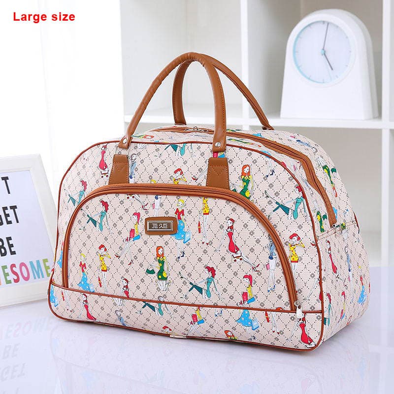 striped PU leather travel bag, view 9 - MRSLM