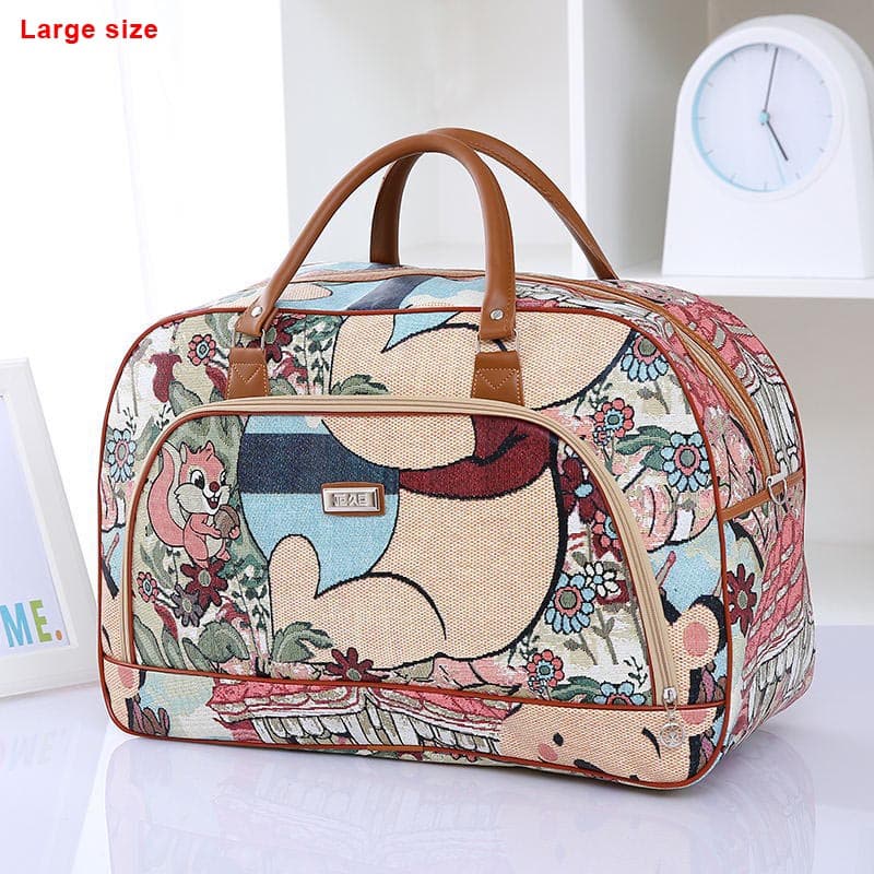 striped PU leather travel bag, view 10 - MRSLM