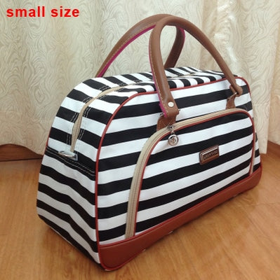 striped PU leather travel bag, view 11 - MRSLM