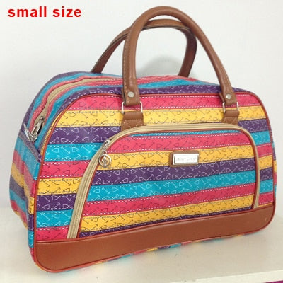 striped PU leather travel bag, view 12 - MRSLM
