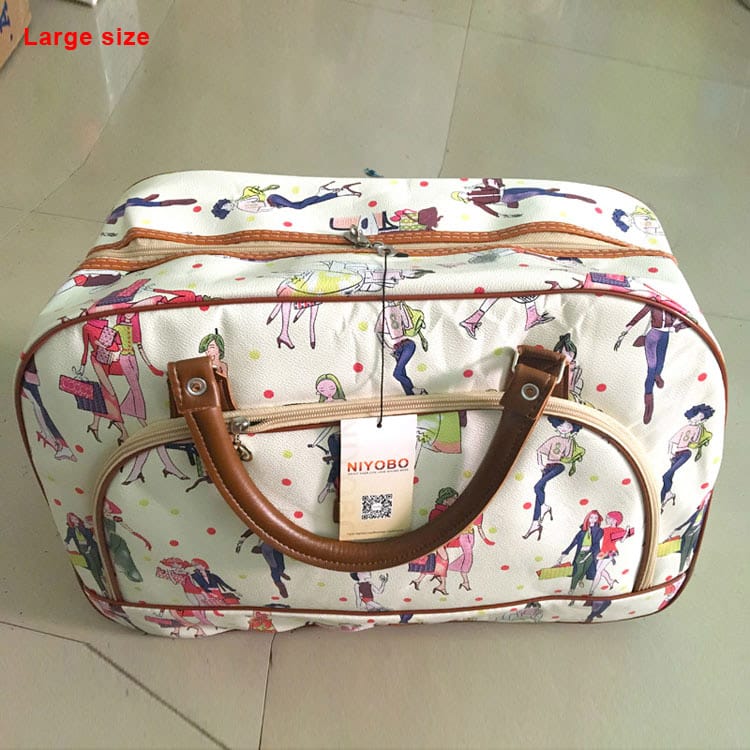 striped PU leather travel bag, view 13 - MRSLM