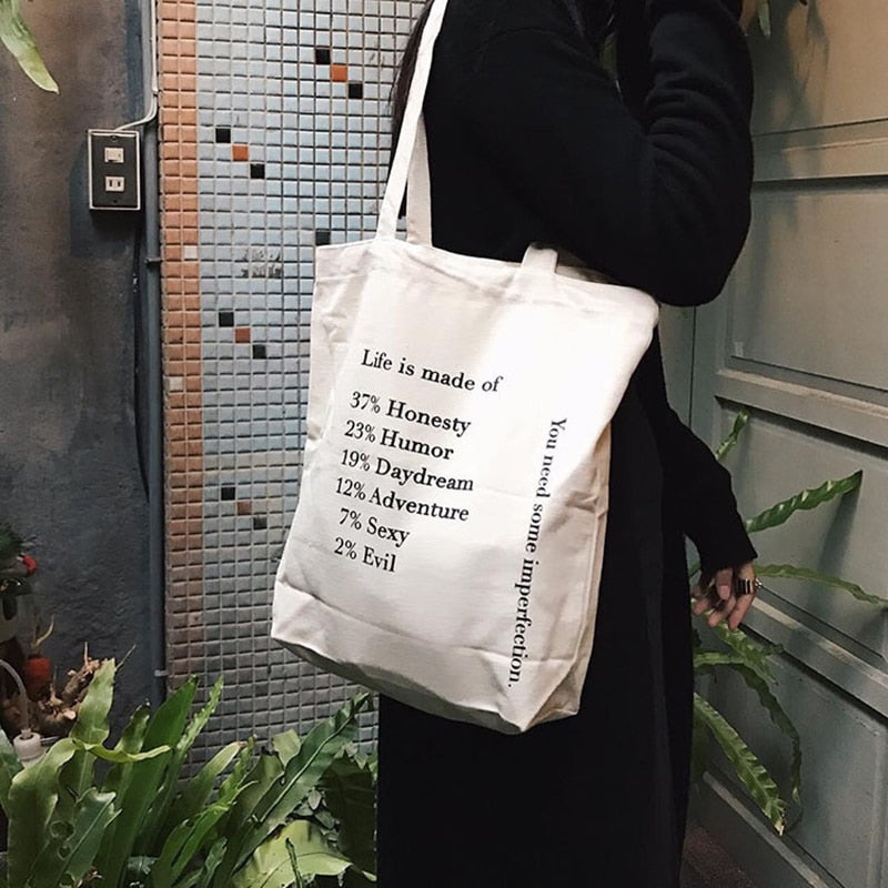 women's printed canvas tote bag, view 3 - MRSLM