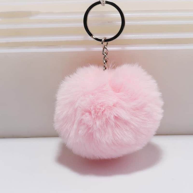 faux fur ball keychain - MRSLM