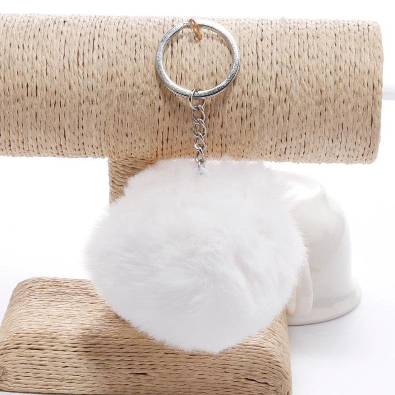 faux fur ball keychain, view 19 - MRSLM