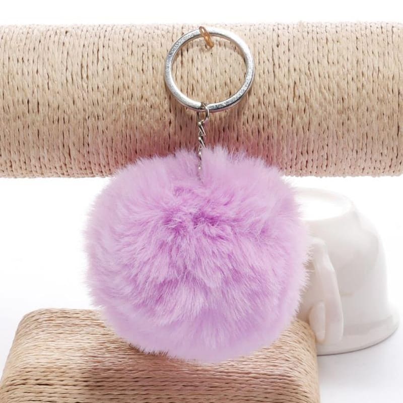 faux fur ball keychain, view 18 - MRSLM
