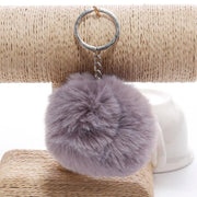 faux fur ball keychain, view 3 - MRSLM