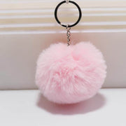 faux fur ball keychain, view 4 - MRSLM