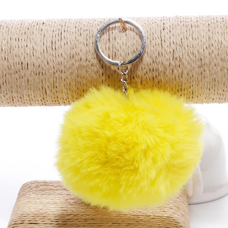 Soft Faux Fur Ball Keychains